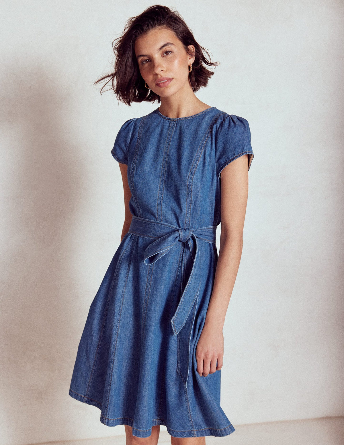 Boden Imo Denim Short Dress - Mid Vintage Denim