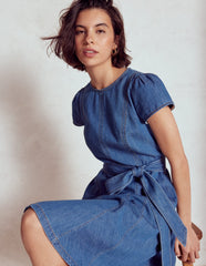 Boden Imo Denim Short Dress - Mid Vintage Denim