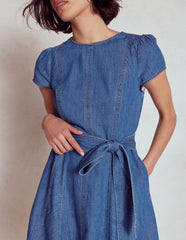 Boden Imo Denim Short Dress - Mid Vintage Denim