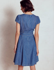 Boden Imo Denim Short Dress - Mid Vintage Denim