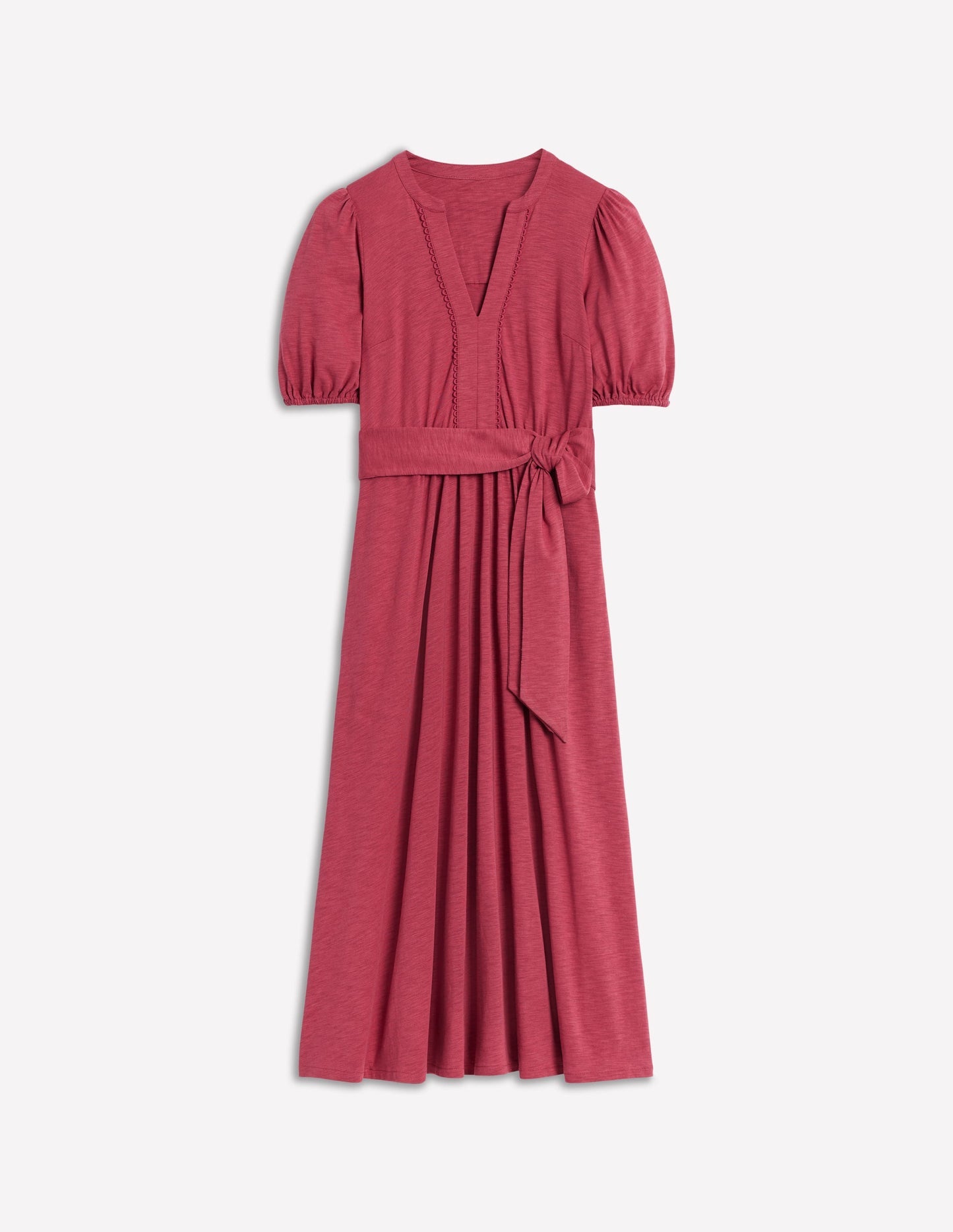 Boden Sofia Trim Jersey Midi Dress - Terracotta Red