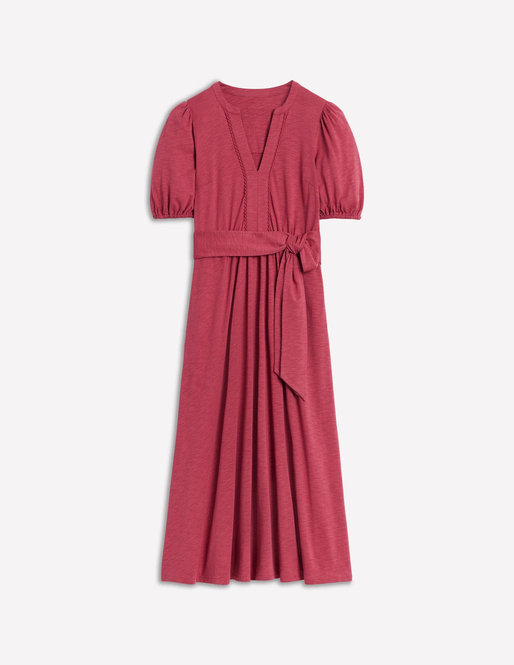 Boden Sofia Trim Jersey Midi Dress - Terracotta Red