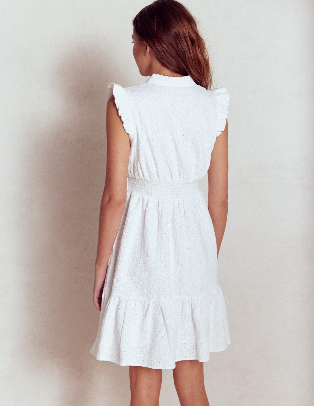 Boden Wren Double Cloth Short Dress - White