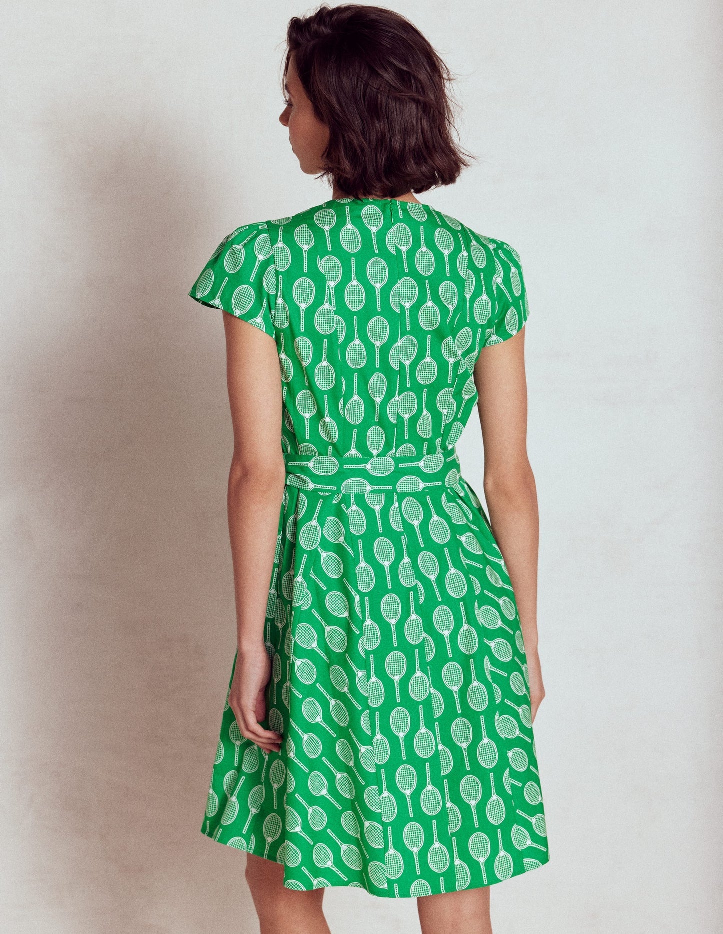 Boden Imo Cotton Short Dress - Rich Emerald, Tennis