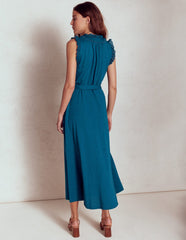 Boden Aria Broderie Trim Midi Dress - Harbour Blue