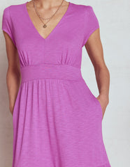 Boden Eloise Tiered Jersey Dress - Foxglove Purple