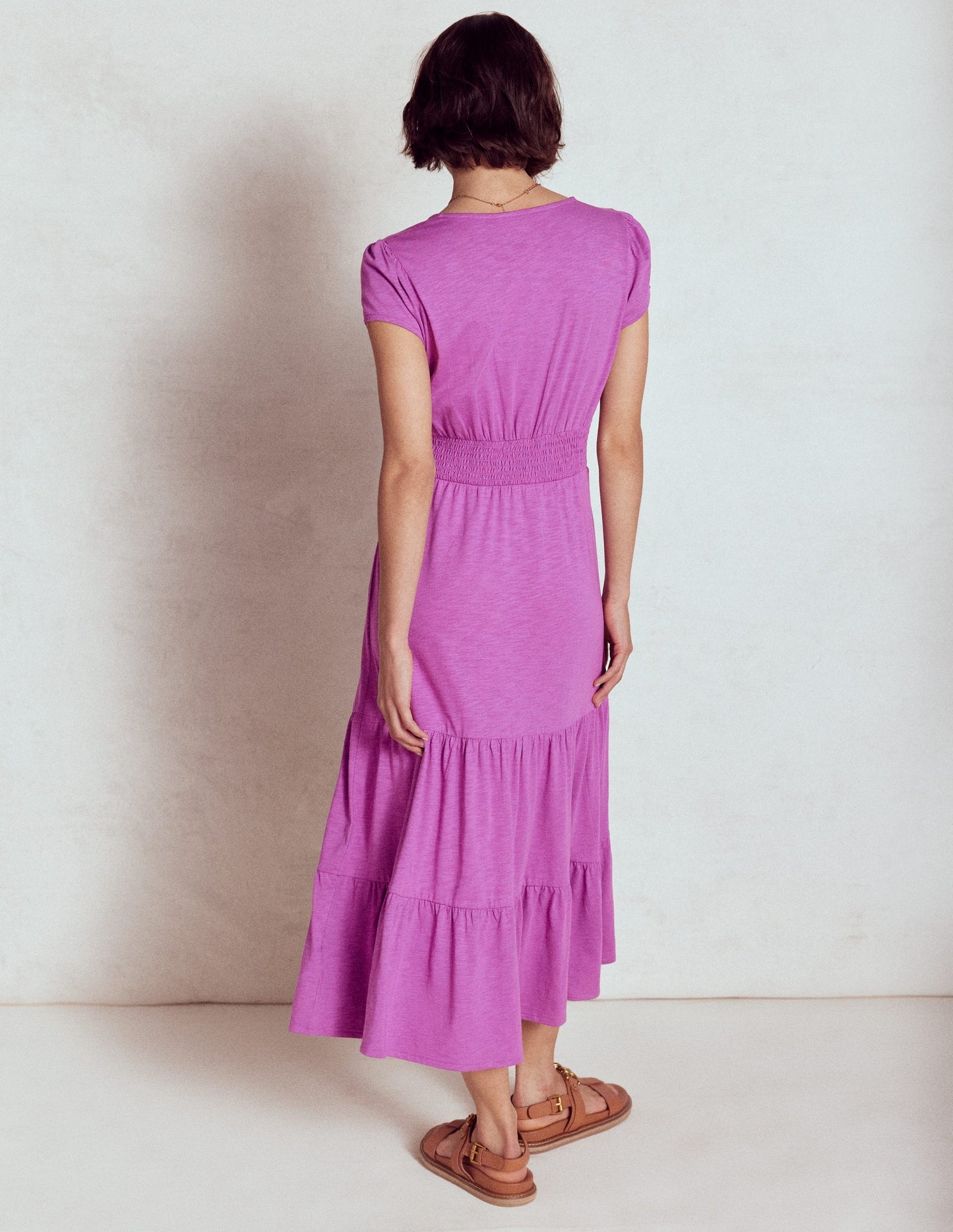 Boden Eloise Tiered Jersey Dress - Foxglove Purple