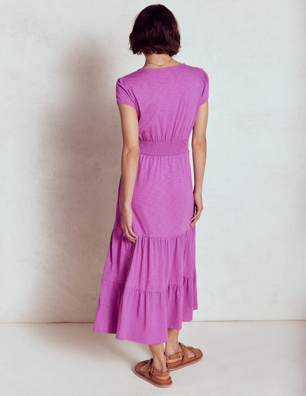 Boden Eloise Tiered Jersey Dress - Foxglove Purple