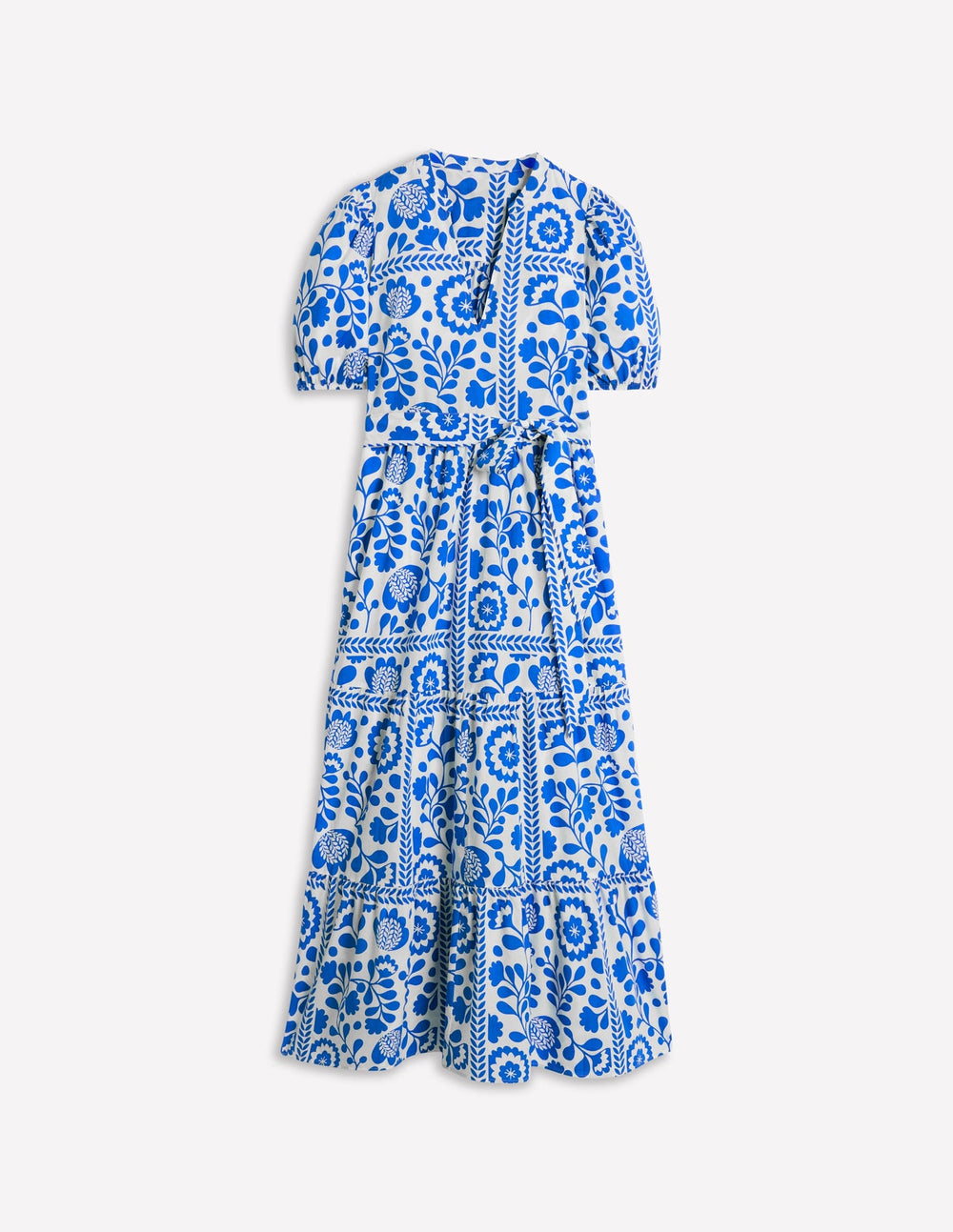 Boden Christabel Cotton Midi Dress - Gallery Blue, Walled Garden
