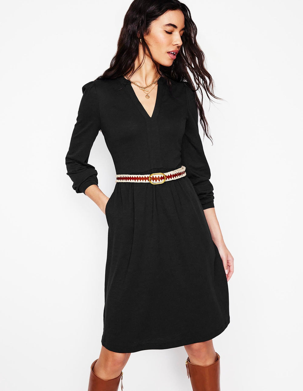 Boden Naomi Relaxed Jersey Dress - Black