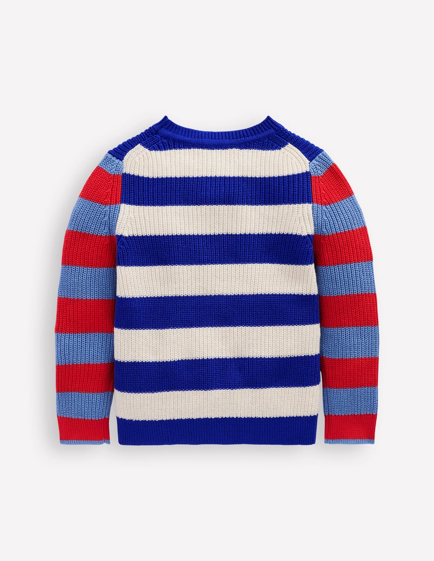 Boden Everyday Cotton Sweater - Bright Blue/Ecru Marl Stripe