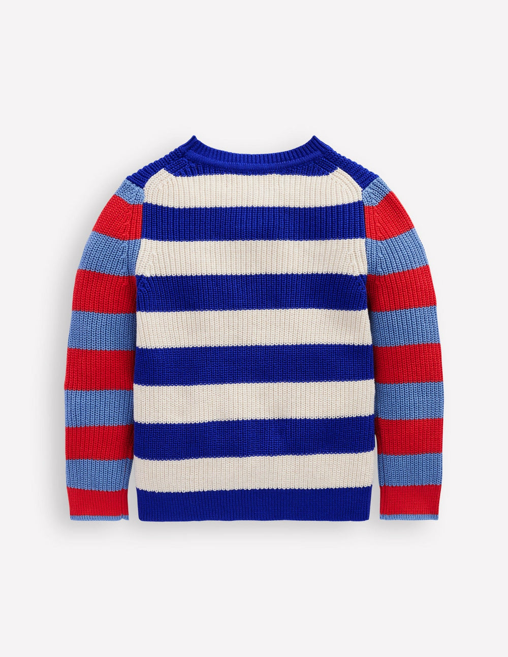 Boden Everyday Cotton Sweater - Bright Blue/Ecru Marl Stripe