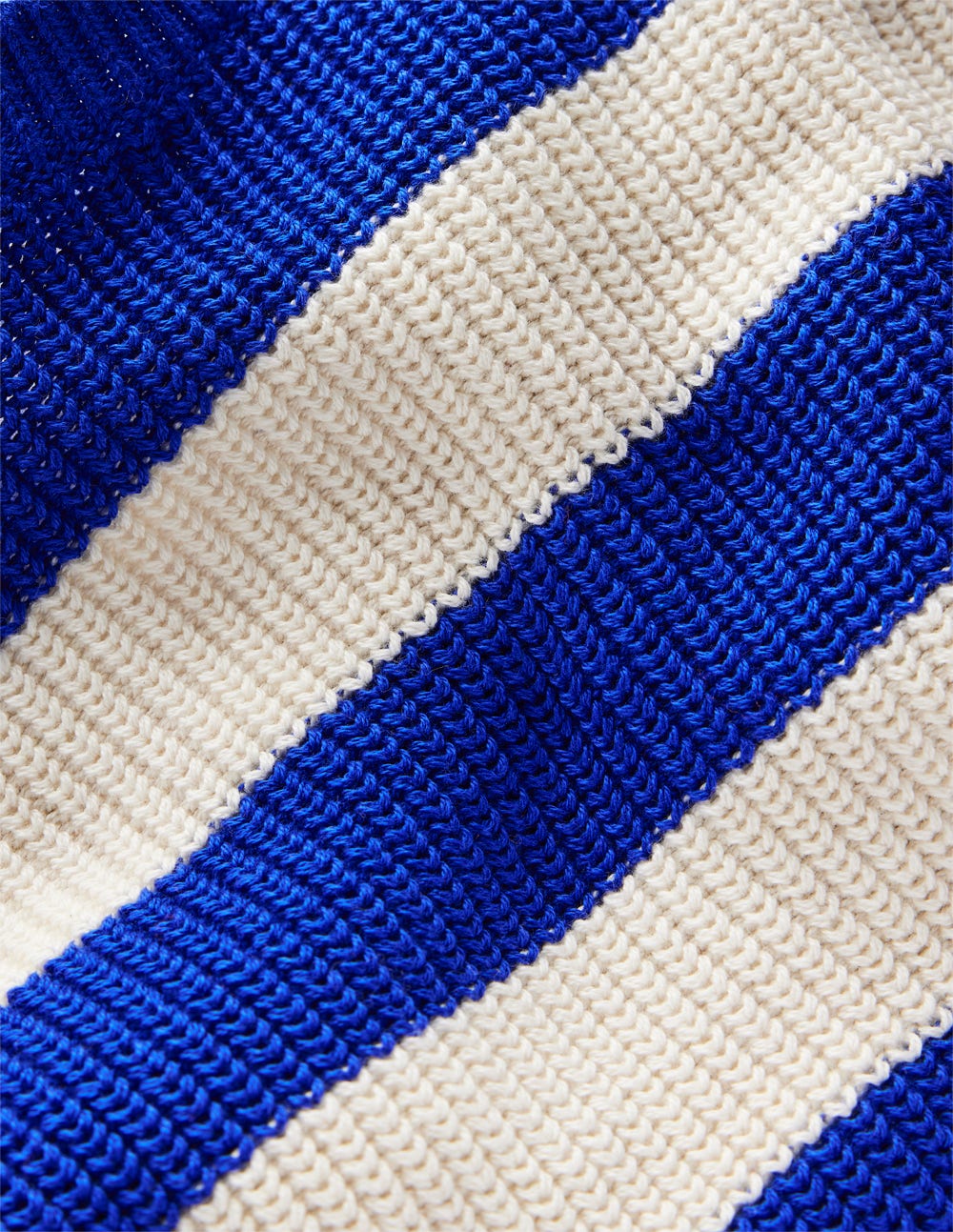 Boden Everyday Cotton Sweater - Bright Blue/Ecru Marl Stripe