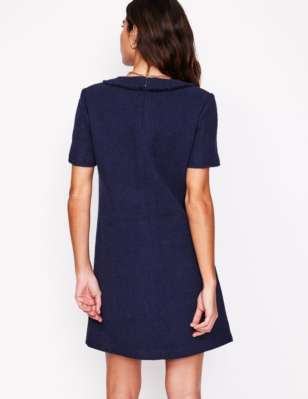 Boden Evita Cotton Shift Dress - Navy