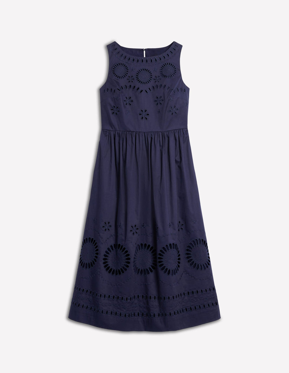 Boden Lauren Broderie Midi Dress - Navy