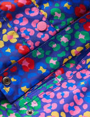 Boden Waterproof Pack - away Jacket - Bright Blue Multi Leopard