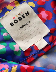 Boden Waterproof Pack - away Jacket - Bright Blue Multi Leopard