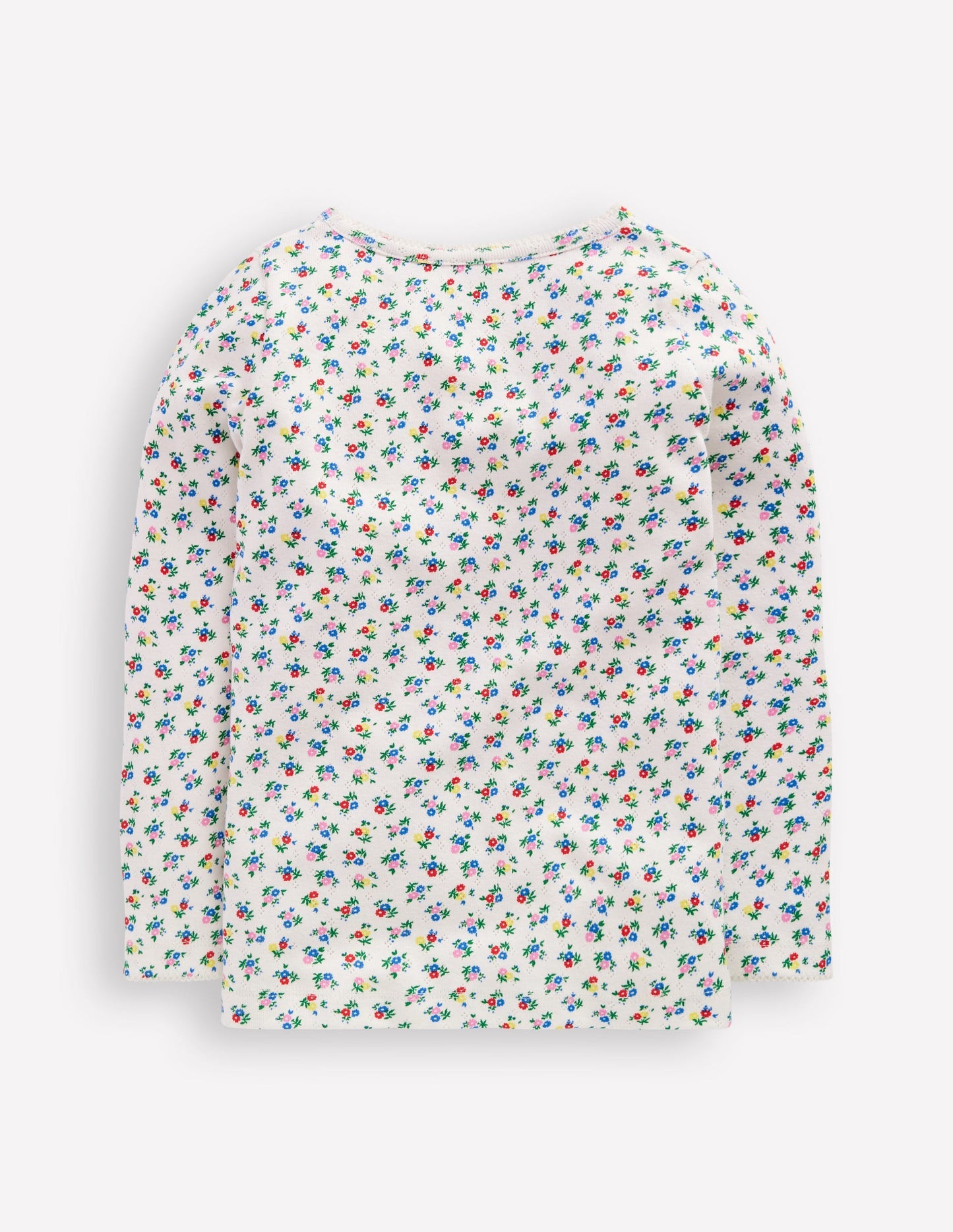 Boden Long Sleeve Pointelle Top - Soft Ivory Ditsy