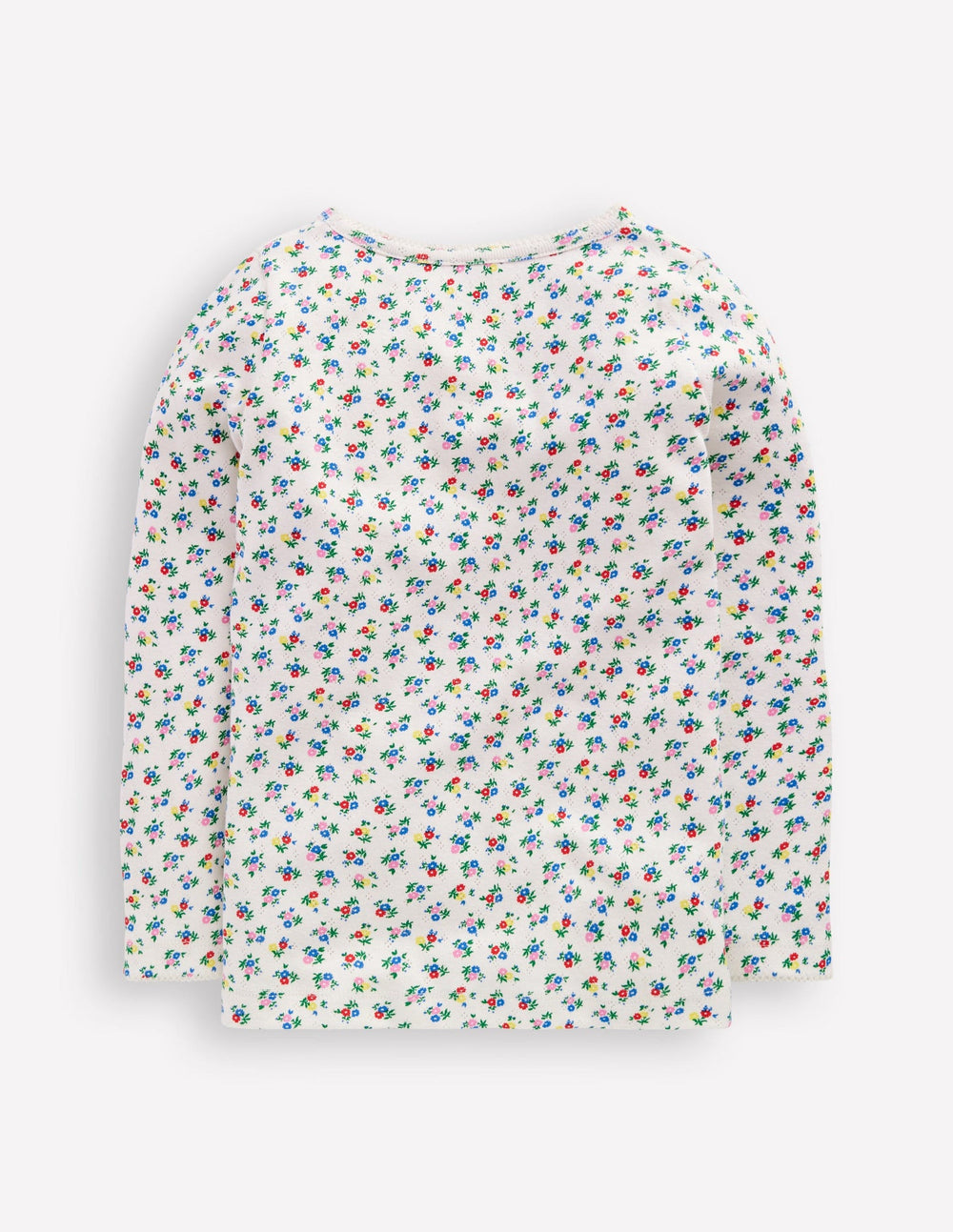 Boden Long Sleeve Pointelle Top - Soft Ivory Ditsy