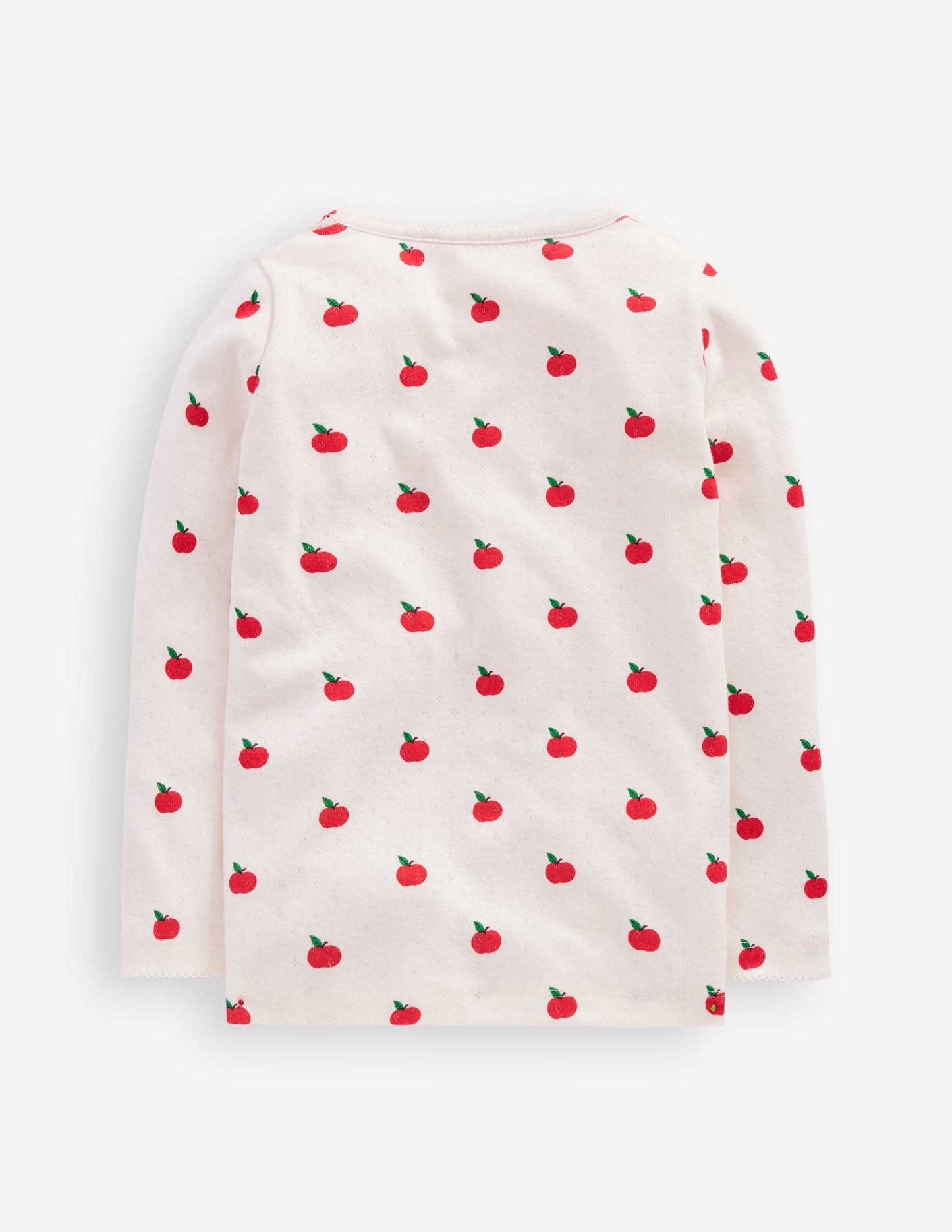 Boden Long Sleeve Pointelle Top - Soft Ivory Little Apples