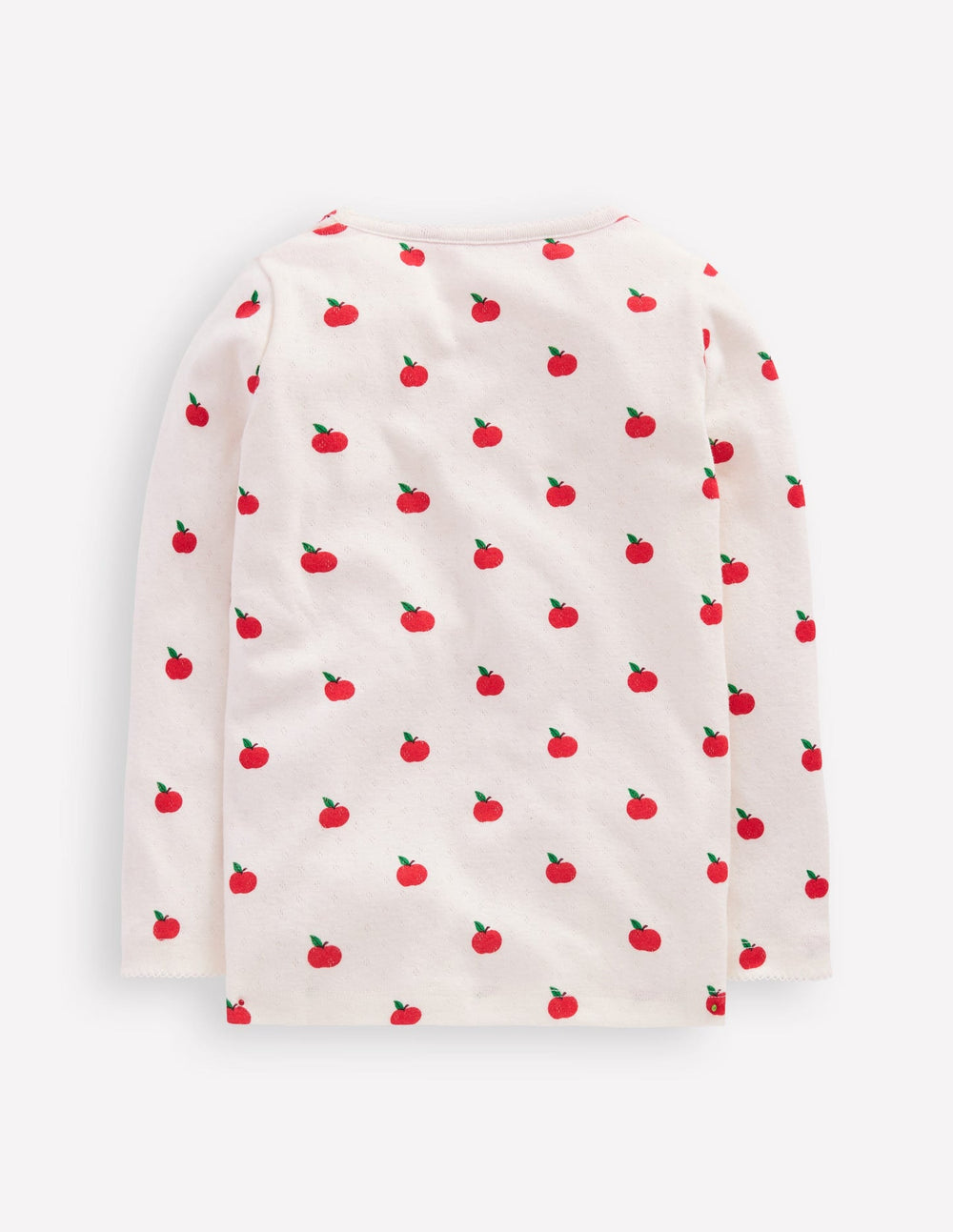 Boden Long Sleeve Pointelle Top - Soft Ivory Little Apples