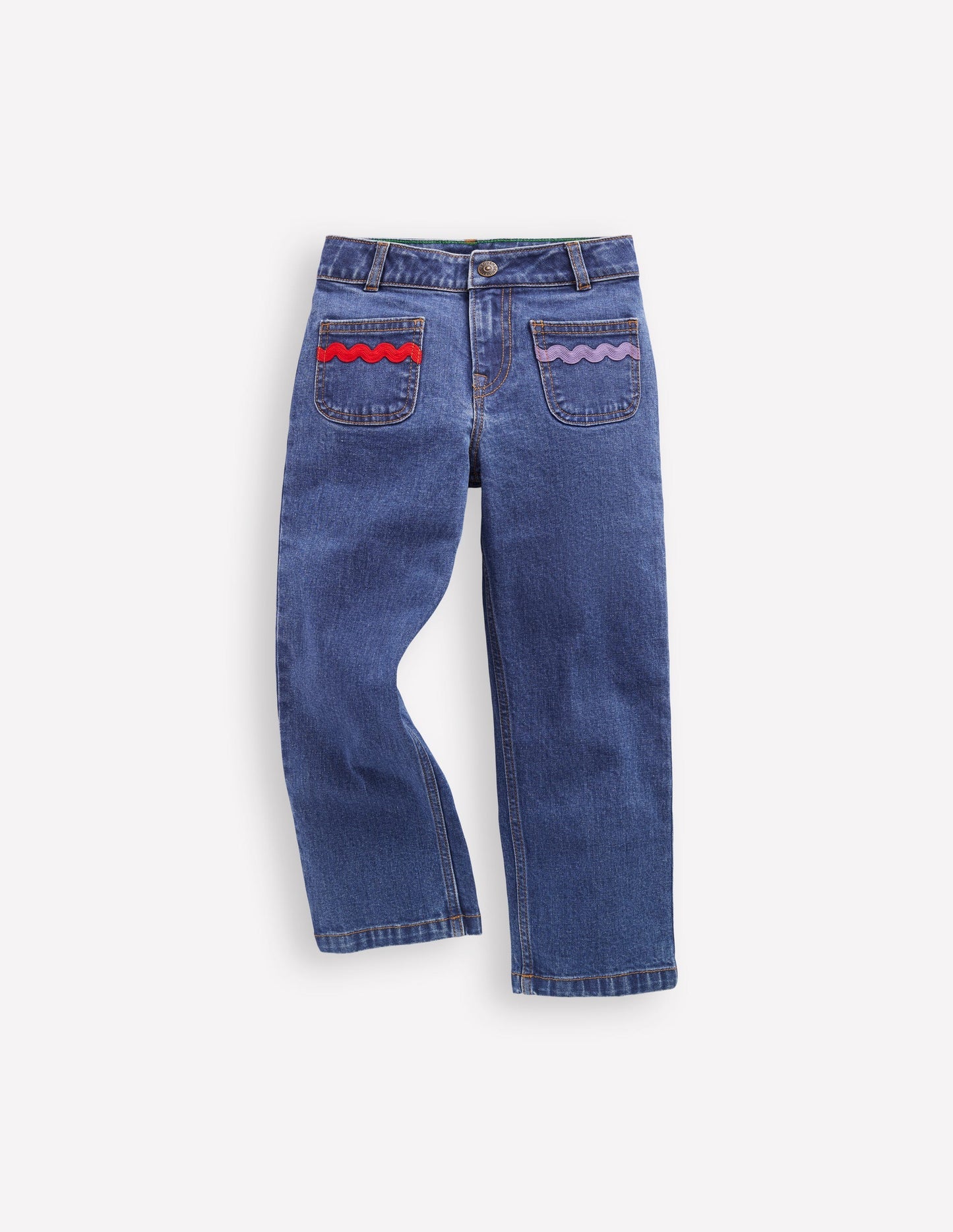 Boden Patch Pocket Pants - Midwash Denim