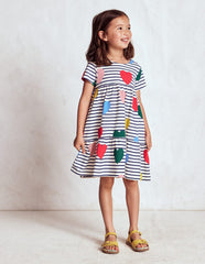 Boden Ariel Twirly Jersey Dress - Multi Heart Stripe