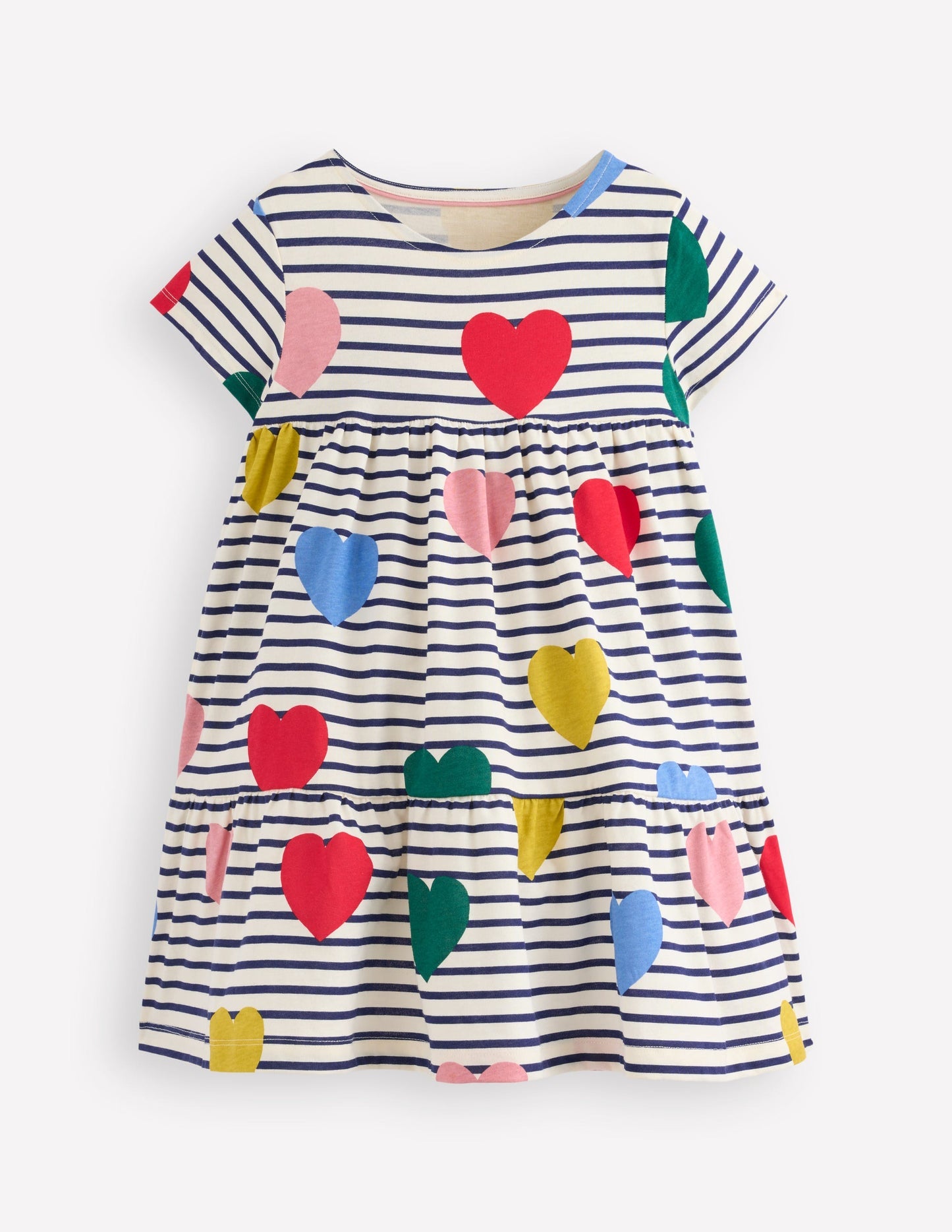 Boden Ariel Twirly Jersey Dress - Multi Heart Stripe