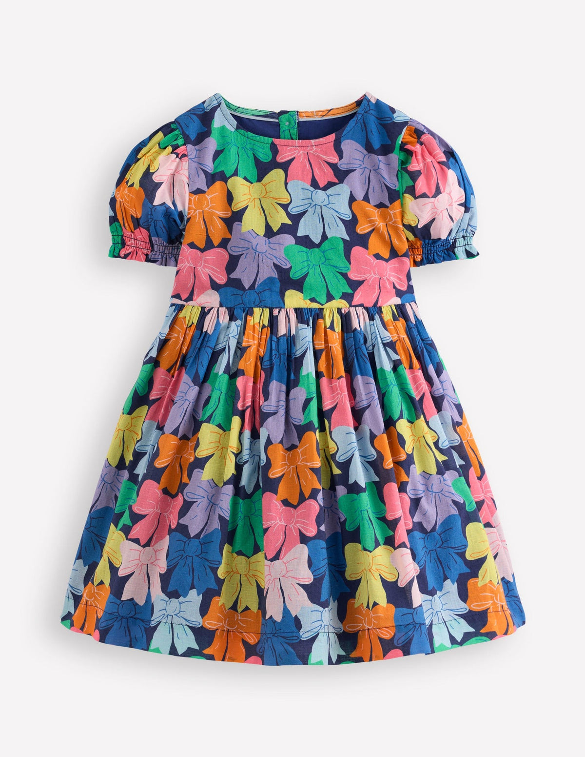 Boden Madeline Woven Dress - Multi Rainbow Bows