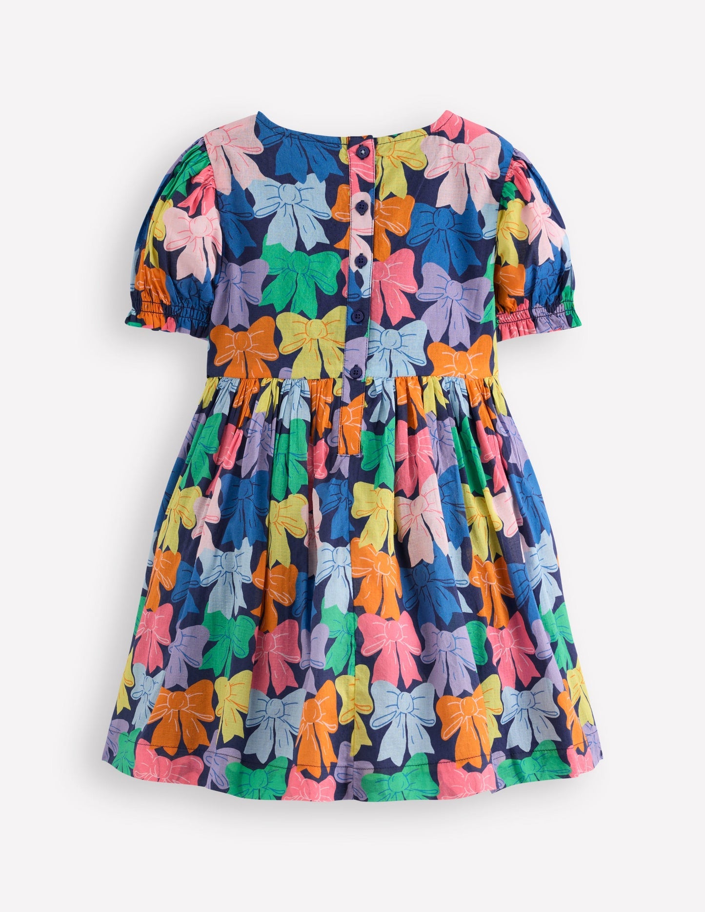 Boden Madeline Woven Dress - Multi Rainbow Bows