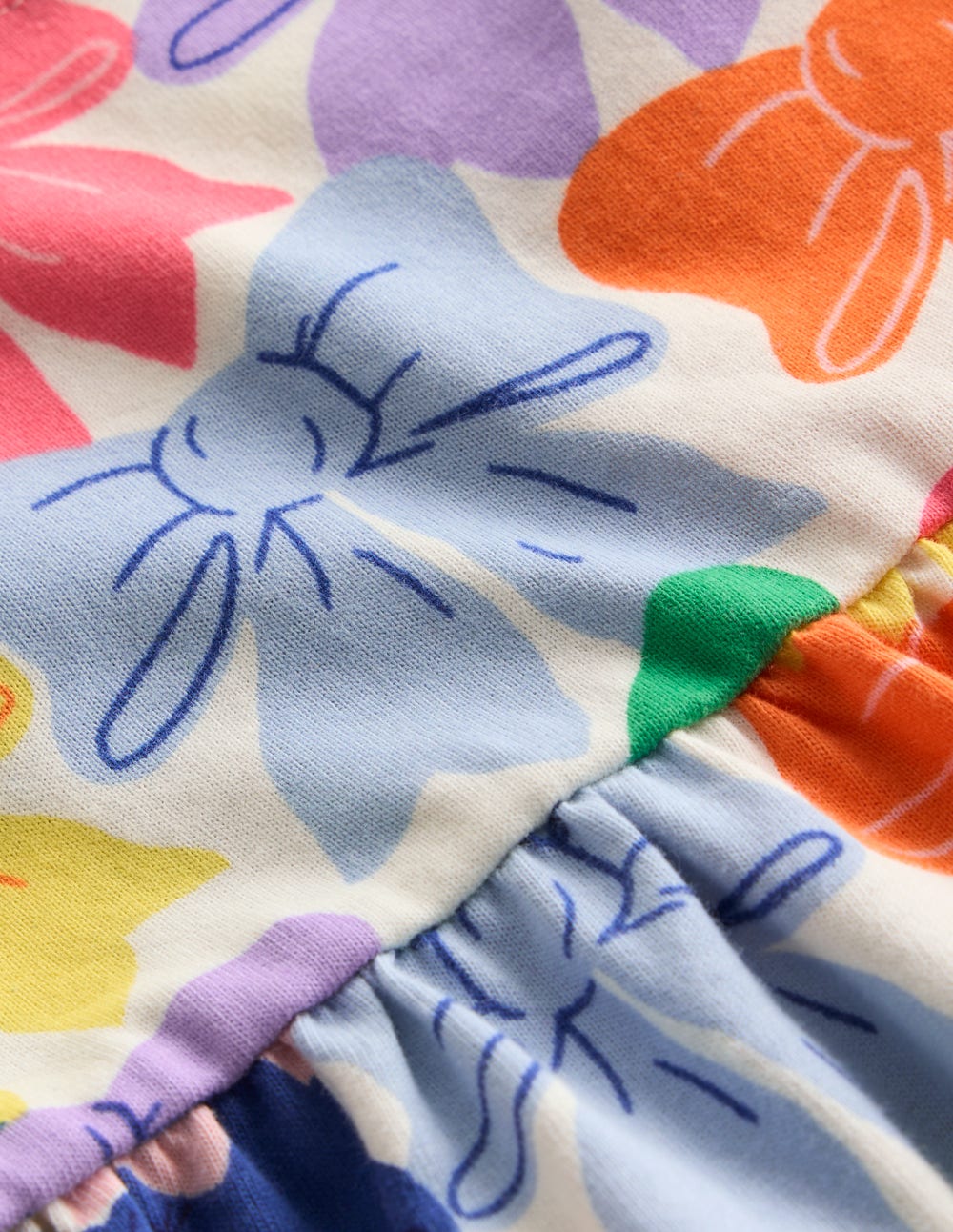 Boden Ariel Twirly Jersey Dress - Multi Rainbow Bows