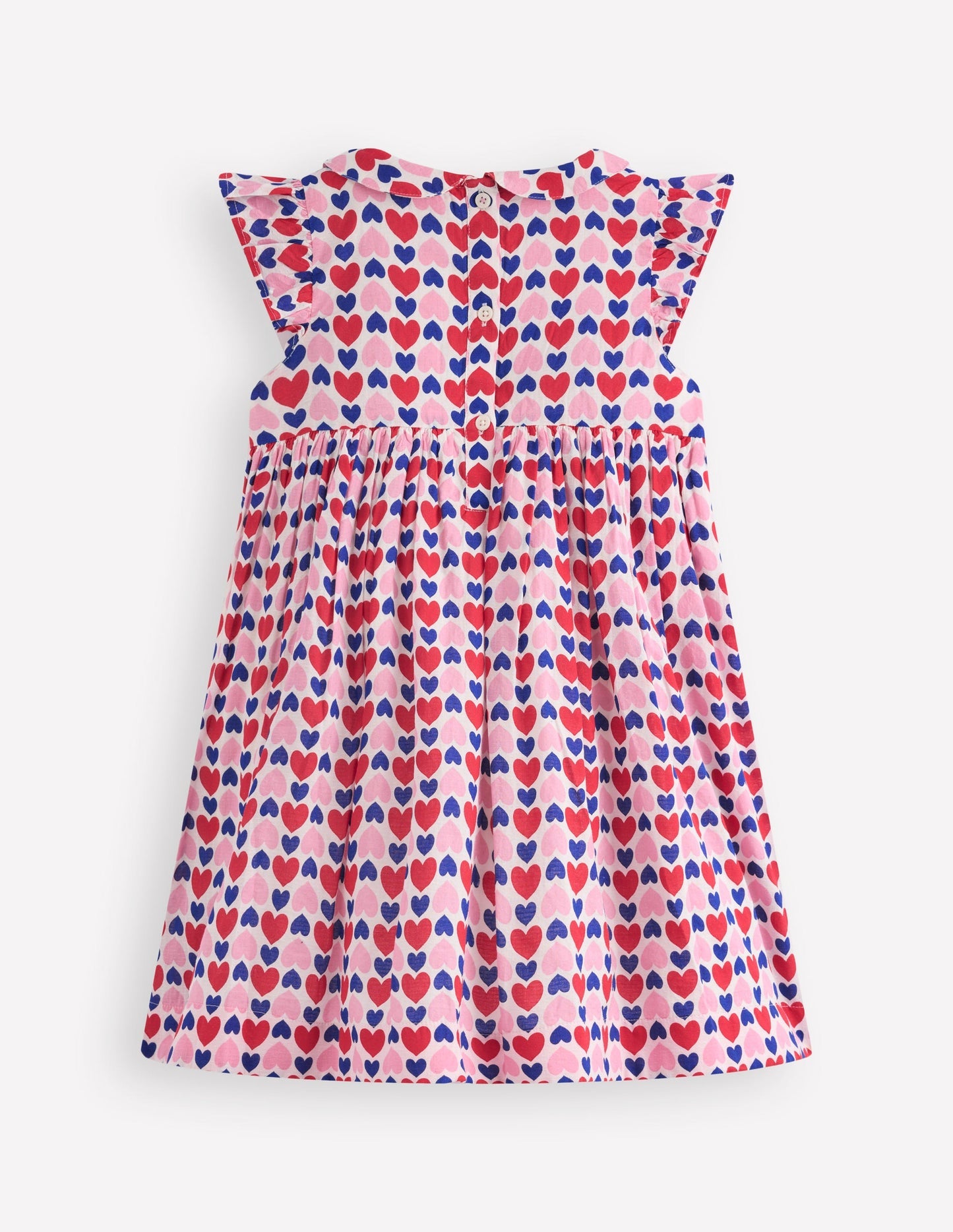 Boden Adeline Smocked Dress - Poppy Red Geo Heart