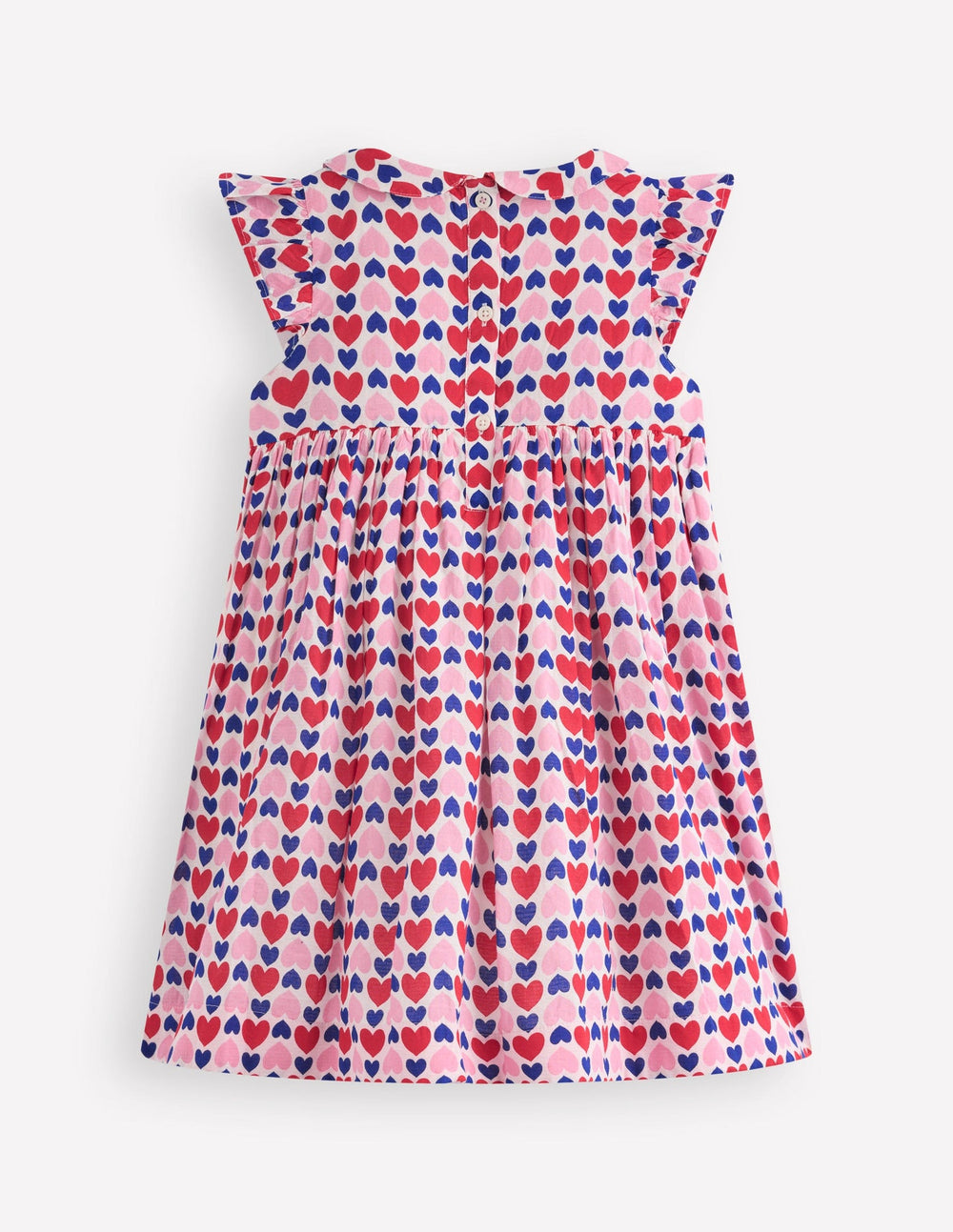 Boden Adeline Smocked Dress - Poppy Red Geo Heart