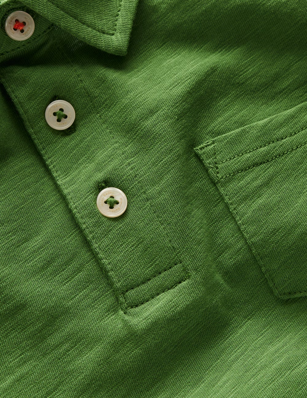 Boden Slub Polo Shirt - Broccoli Green