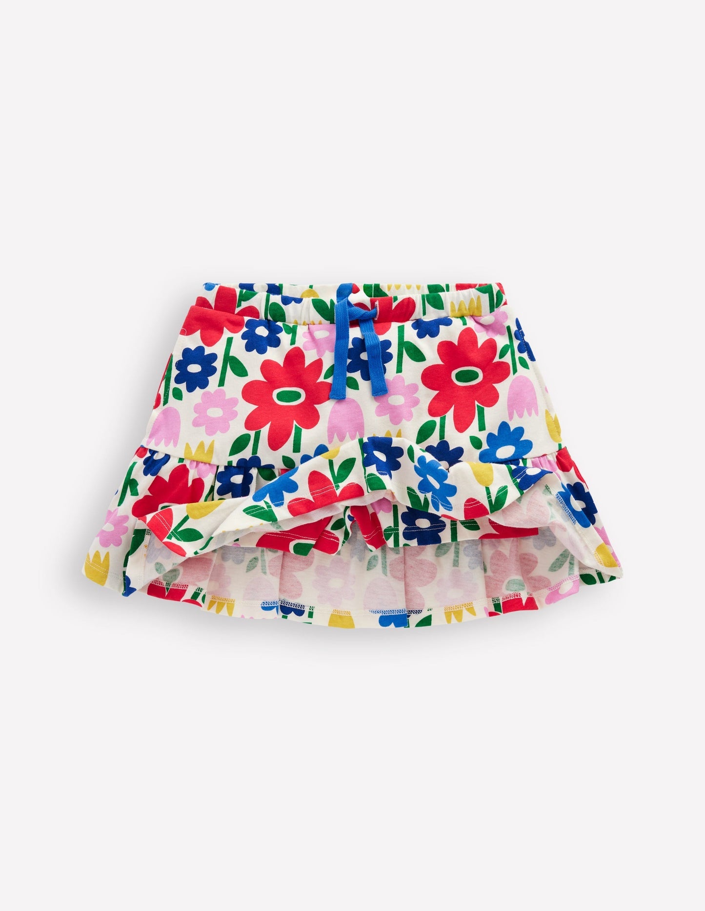 Boden Tiered Jersey Skort - Multi Pop Flower