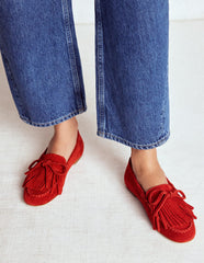Boden Soft Tassel Deck Shoes - Post Box Red