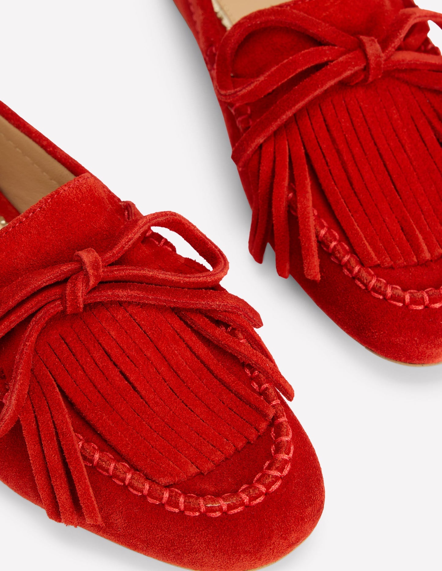 Boden Soft Tassel Deck Shoes - Post Box Red