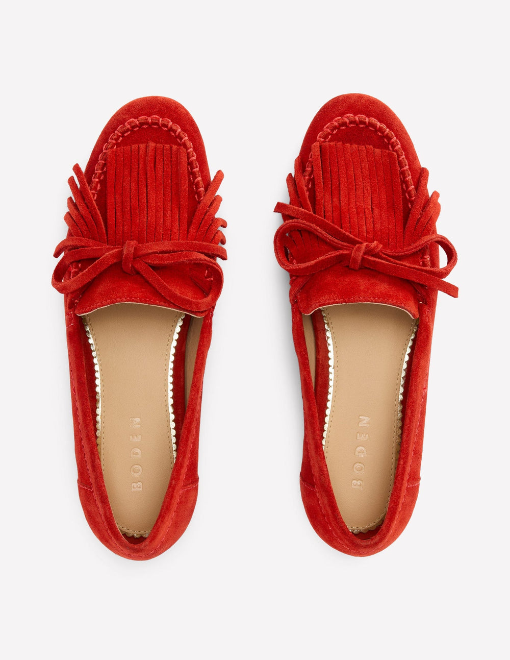 Boden Soft Tassel Deck Shoes - Post Box Red