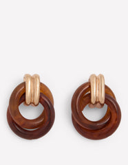 Boden Double Twist Earrings - Brown Tort