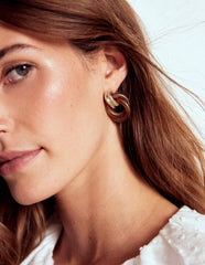 Boden Double Twist Earrings - Brown Tort