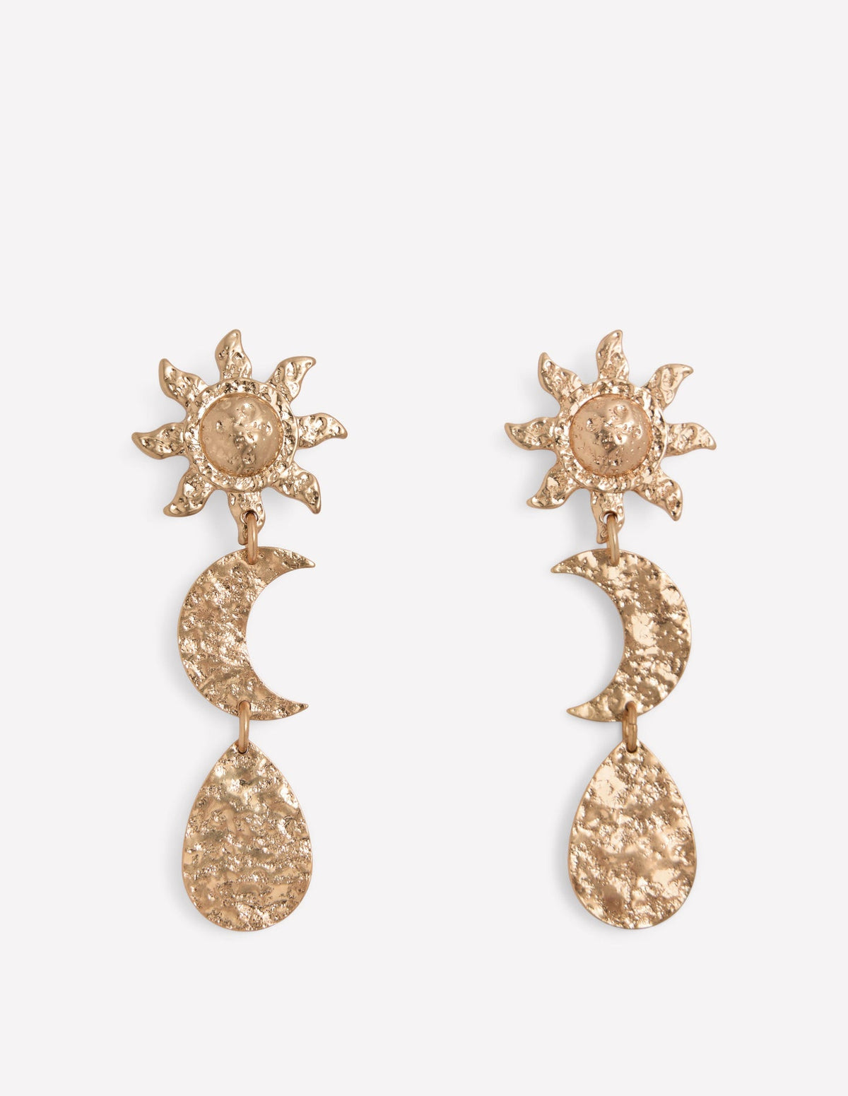 Boden Hammered Motif Earrings - Gold