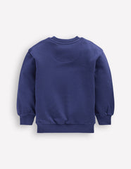 Boden Bobbie Appliqué Sweatshirt - Starboard Blue Hearts