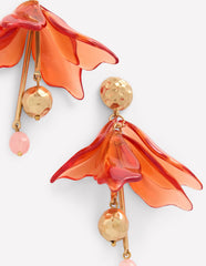 Boden Flower Resin Earrings - Orange