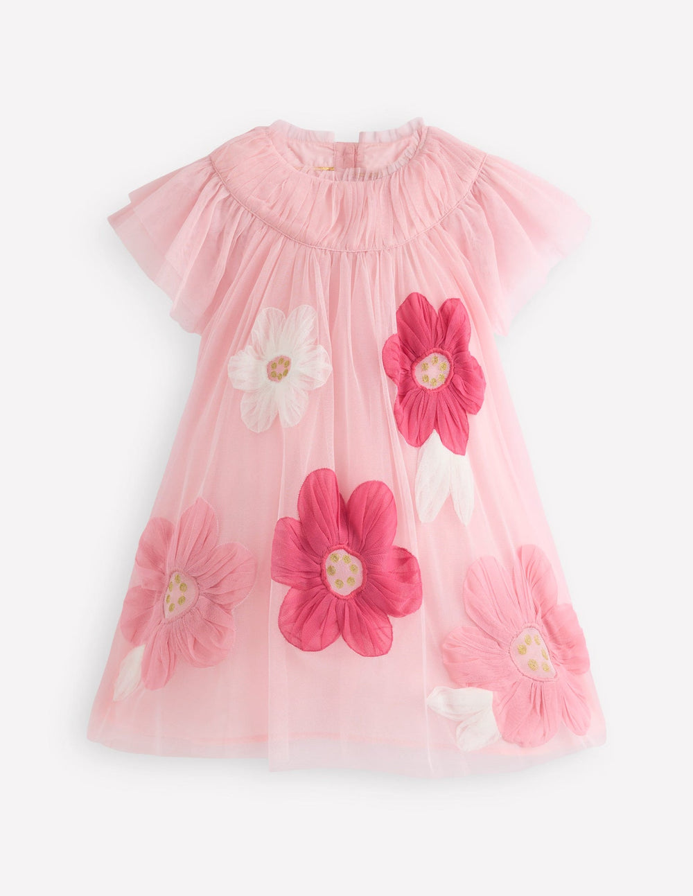 Boden Appliqué Tulle Dress - Chalk Pink Flower