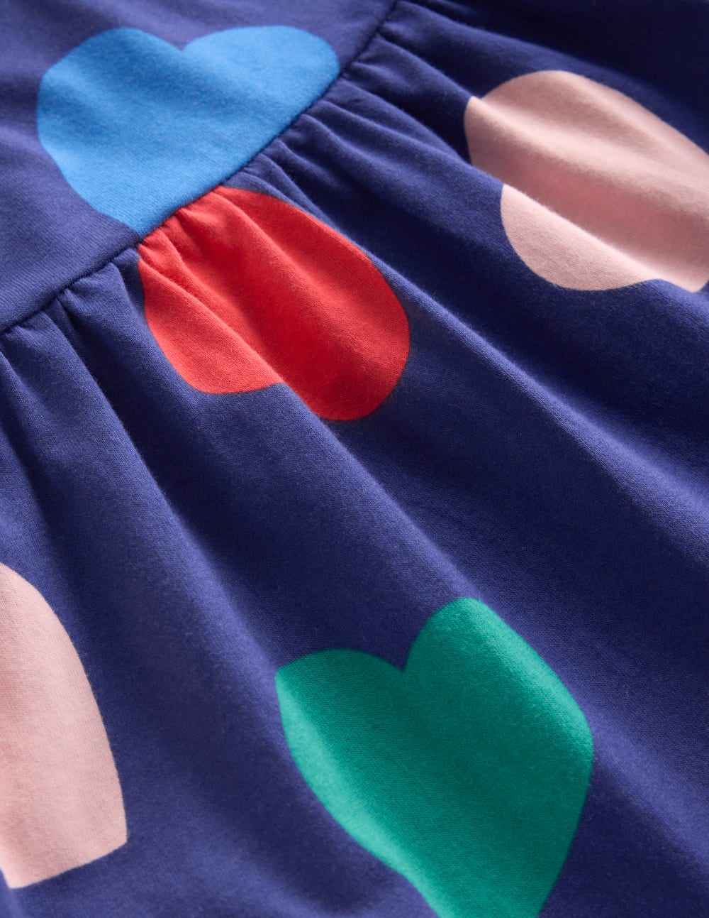 Boden Ariel Long Sleeve Twirly Dress - Starboard Blue Hearts