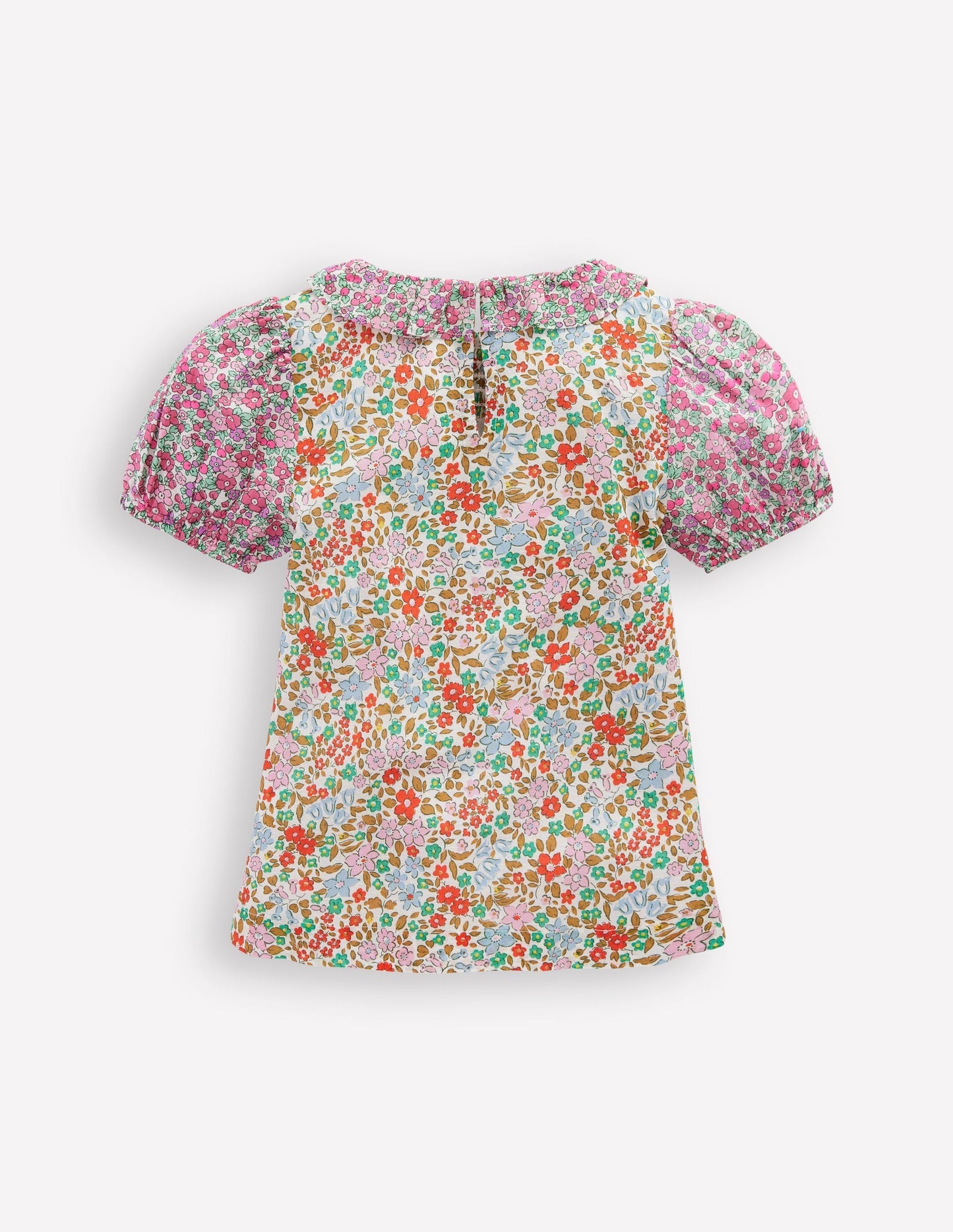Boden Smocked Frill Neck Blouse - Hotchpotch Floral