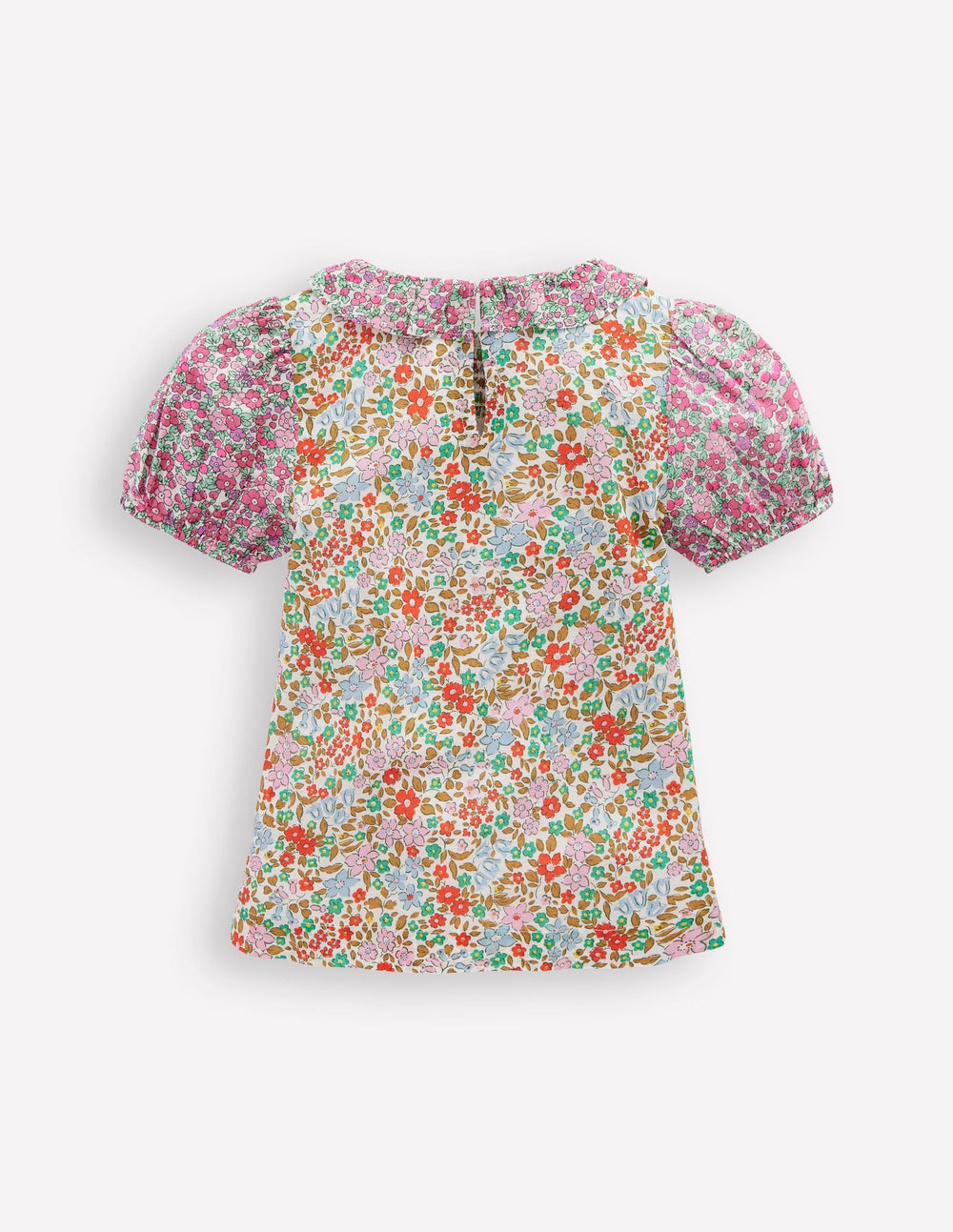 Boden Smocked Frill Neck Blouse - Hotchpotch Floral