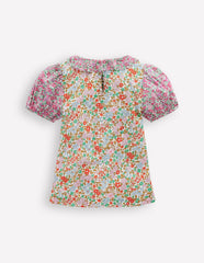Boden Smocked Frill Neck Blouse - Hotchpotch Floral