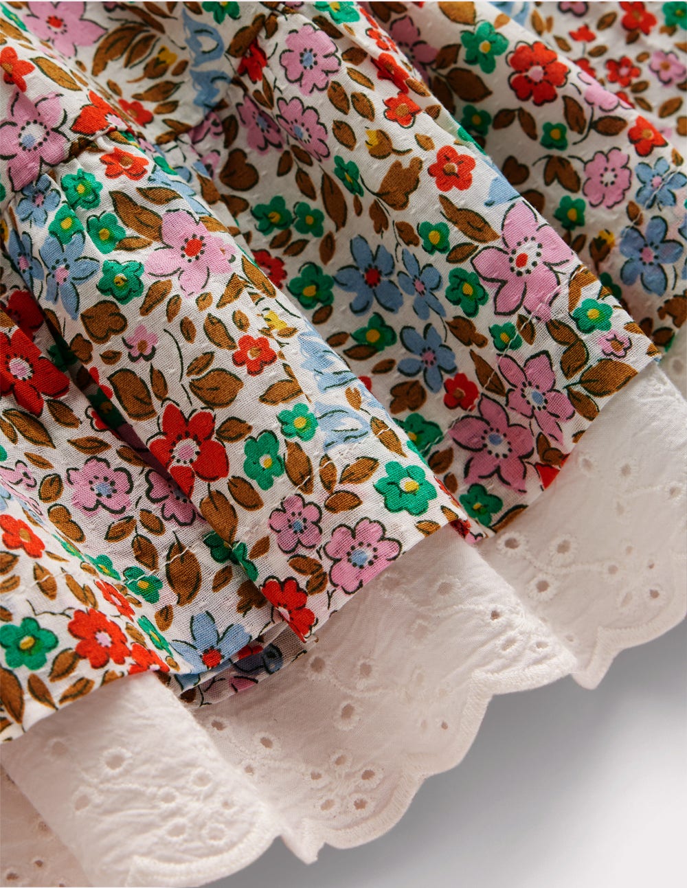 Boden Printed Pull - on Woven Skirt - Rose Pink Flowerbed