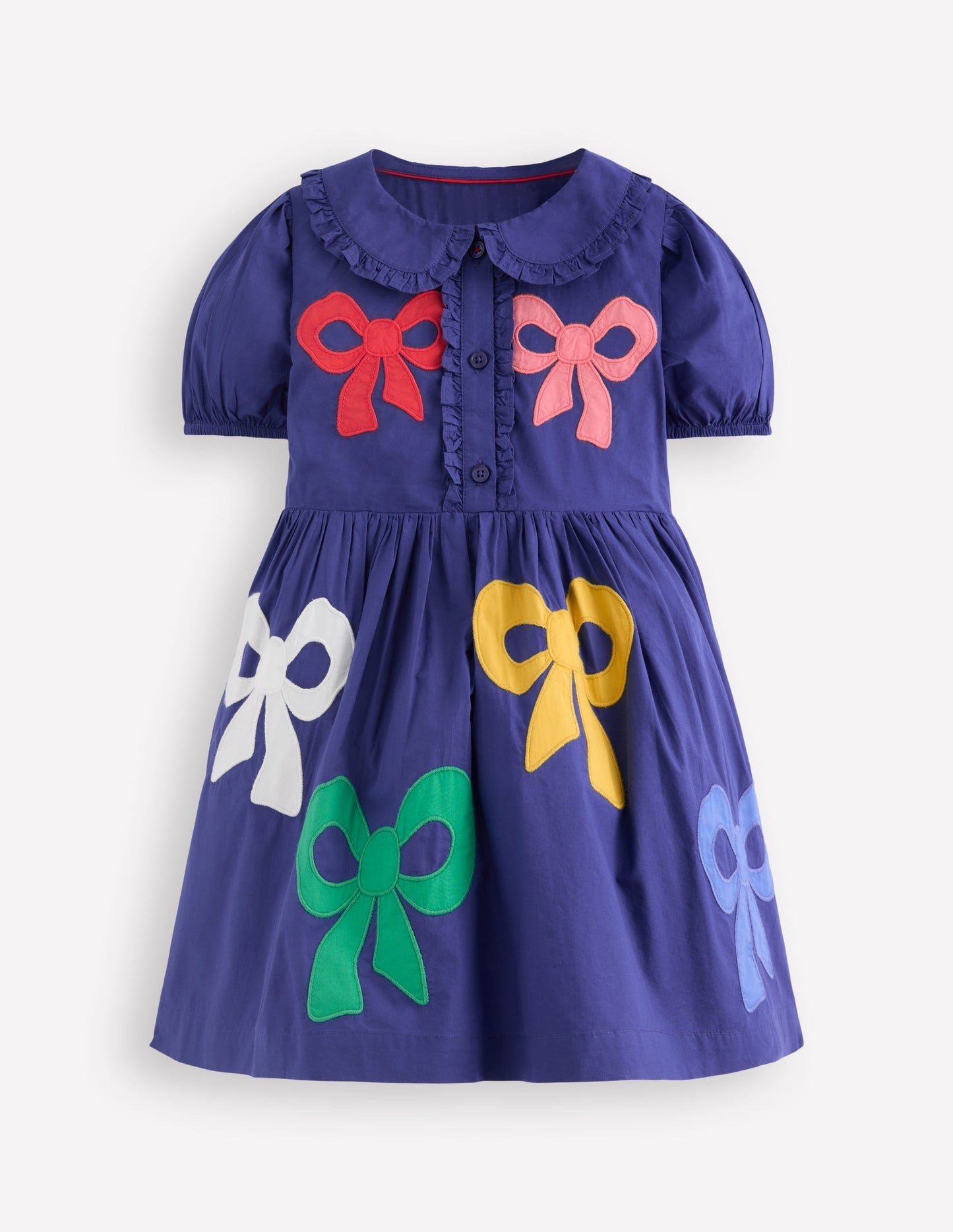 Boden Appliqué Bow Shirt Dress - Starboard Blue Bows